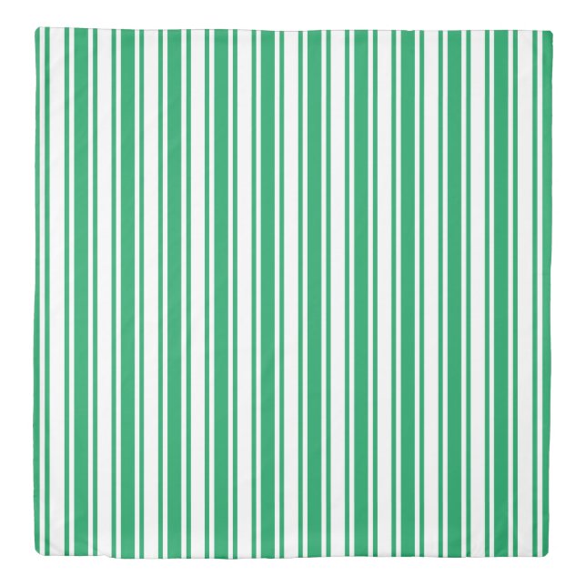 Kelly green and white candy stripes duvet cover (Front)