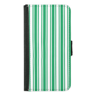 Kelly green and white candy stripes iPhone wallet 