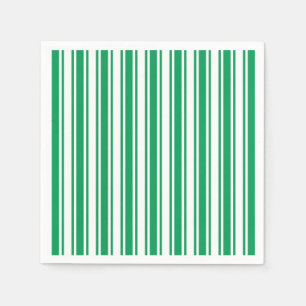 Kelly green and white candy stripes napkins