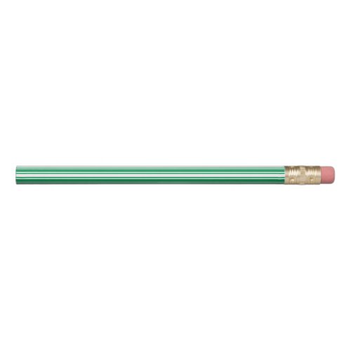 Kelly green and white candy stripes pencil