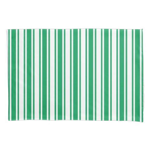 Kelly green and white candy stripes pillow case