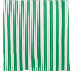 Kelly green and white candy stripes shower curtain