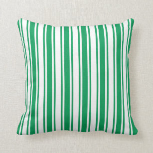 Kelly green and white candy stripes throw pillow