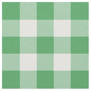 Kelly Green and White Gingham Pattern Fabric