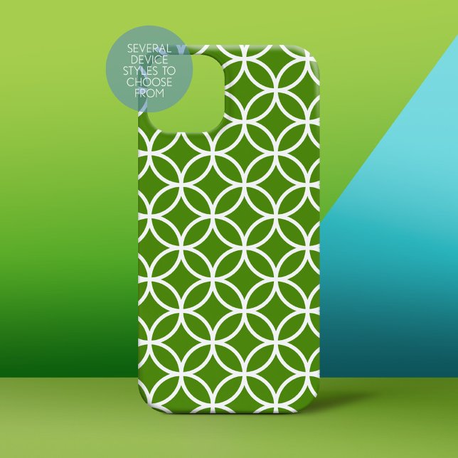 Kelly Green and White Modern Geometric Pattern Case-Mate iPhone Case (Creator Uploaded)