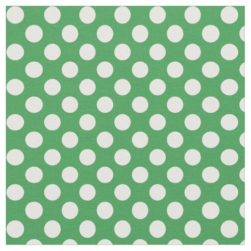 Kelly Green and White Polka Dot Fabric