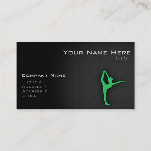 Customizable Kelly Green Ballet Dancer Business Card Templates