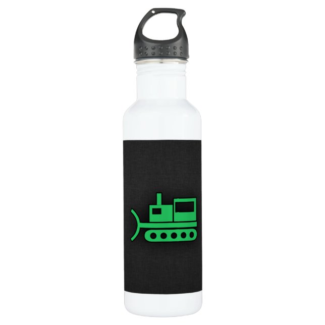 Kelly Green Bulldozer Stainless Steel Water Bottle (Front)
