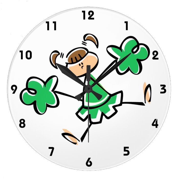 Kelly Green Cheerleader Wallclock