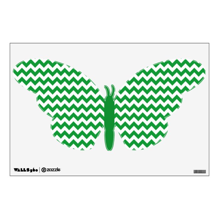 Kelly Green Chevron Stripes Wall Sticker