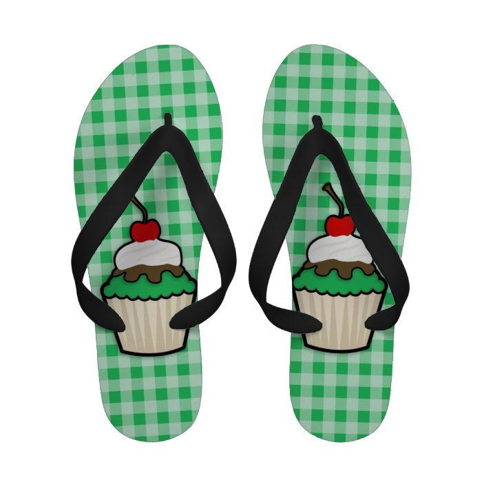 Kelly Green Cupcake Flip Flops