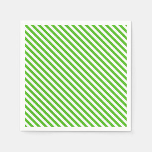 Kelly Green Diagonal Stripe Paper Napkins