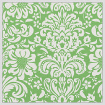 Kelly Green Floral Damask Fabric