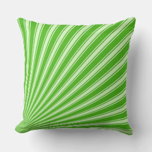 Kelly green Funky Sun Rays Background Throw Pillow