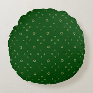 Kelly Green   Golden Zinnia Sun Round Pillow