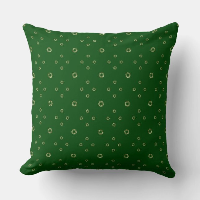 Kelly Green | Golden Zinnia Sun Throw Pillow (Front)