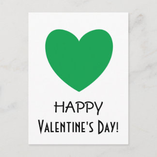 Kelly Green Graphic Heart Design B10 Holiday Postcard