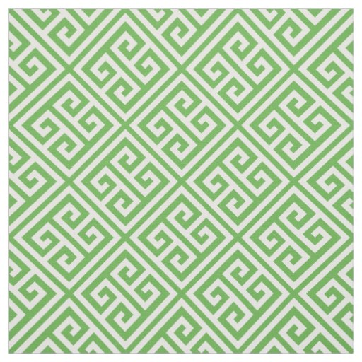 Kelly Green Greek Key Fabric