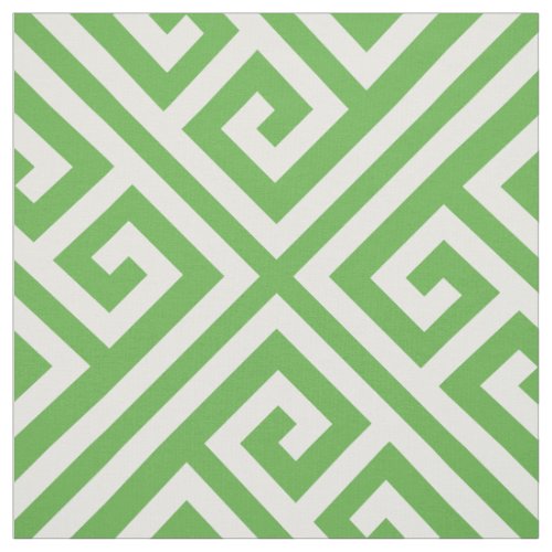 Kelly Green Greek Key Large Scale Fabric