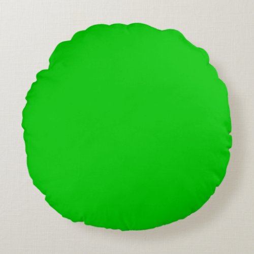 Kelly Green Green  solid plain color Custom Round Pillow