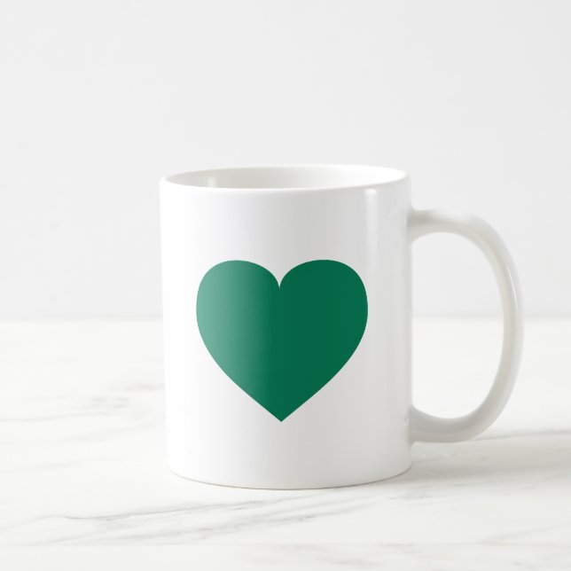 Kelly green heart coffee mug (Right)