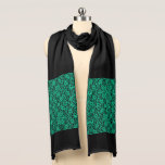 Kelly Green Irish Lace Scarf<br><div class="desc">Kelly Green Irish Lace Scarf. Elegant, vintage inspired rich green lace print against black.</div>
