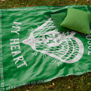 Kelly Green Lacrosse My Heart Fleece Blanket