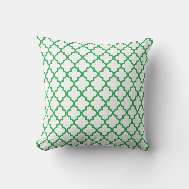 Kelly Green Lattice Pattern Pillow (Front)