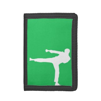 Kelly Green Martial Arts Tri-fold Wallet by ColorStock at Zazzle