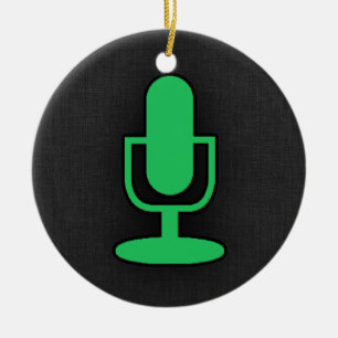 Kelly Green Microphone Ceramic Ornament