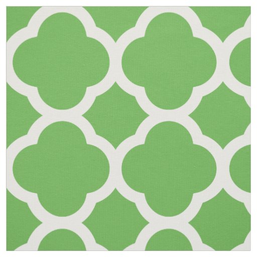 Kelly Green Modern Quatrefoil Large Scale Fabric