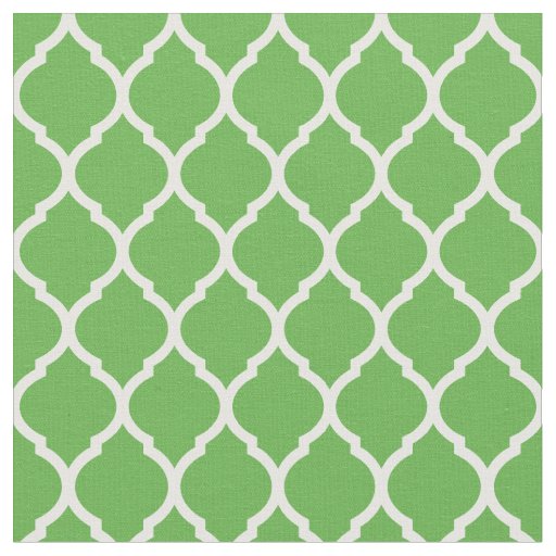 Kelly Green Moroccan Quatrefoil Fabric
