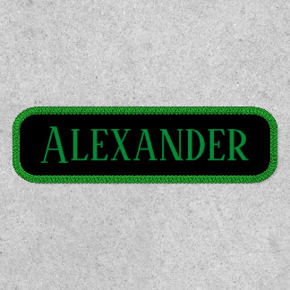 Kelly Green Name and Black Rectangular Patch