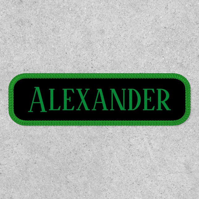 Kelly Green Name and Black Rectangular Patch (Front)