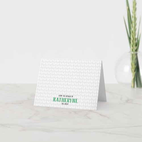 Kelly Green Personalized Knit Stitch Note Cards