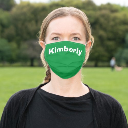 Kelly Green Personalized Name Cloth Face Mask