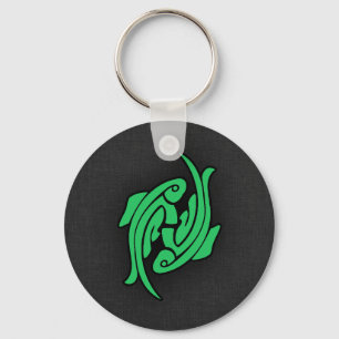 Kelly Green Pisces Keychain