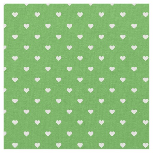 Kelly Green Polka Dot Hearts Fabric