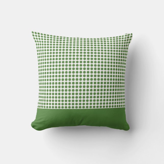 Kelly Green Polka Dots Pattern Throw Pillow (Front)