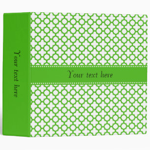 Kelly Green Quatrefoil Pattern 3 Ring Binder