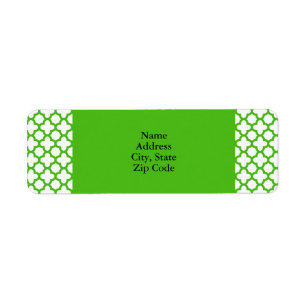 Kelly Green Quatrefoil Pattern Label