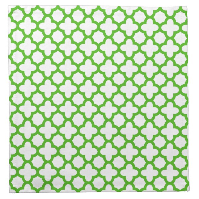 Kelly Green Quatrefoil Pattern Napkin (Front)