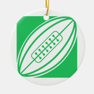 Kelly Green Rugby Ceramic Ornament