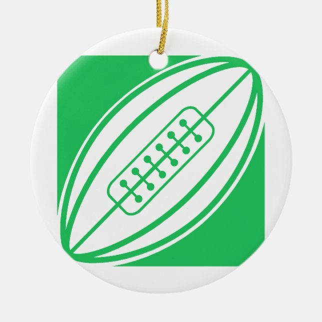 Kelly Green Rugby Ceramic Ornament (Front)