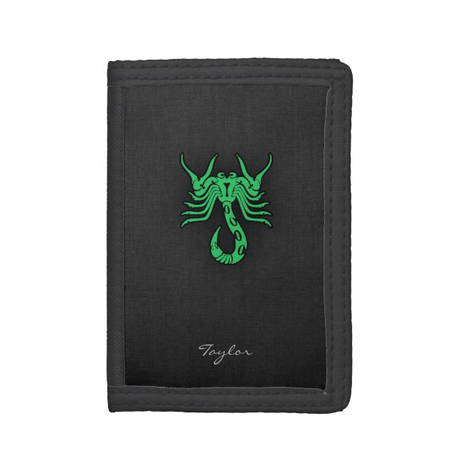 Kelly Green Scorpio Trifold Wallet (Front Vertical)