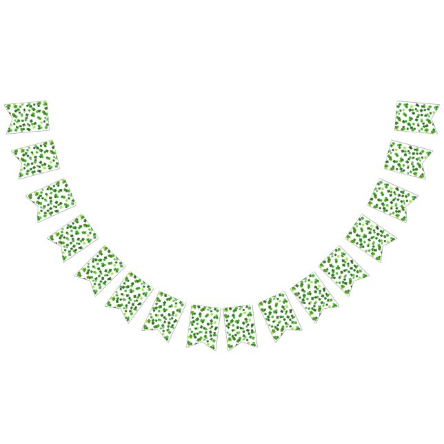 Kelly green “Shamrocks Falling” Bunting Flags (All)
