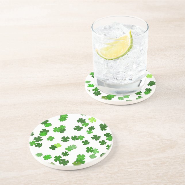 Kelly green “Shamrocks Falling” Coaster (Side)