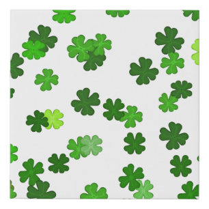 Kelly green “Shamrocks Falling” Faux Canvas Print