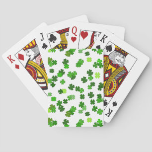 Kelly green “Shamrocks Falling” Poker Cards