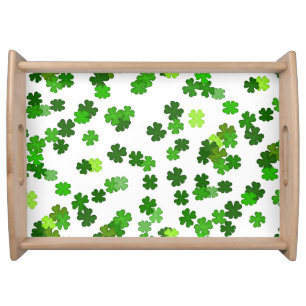 Kelly green “Shamrocks Falling” Serving Tray